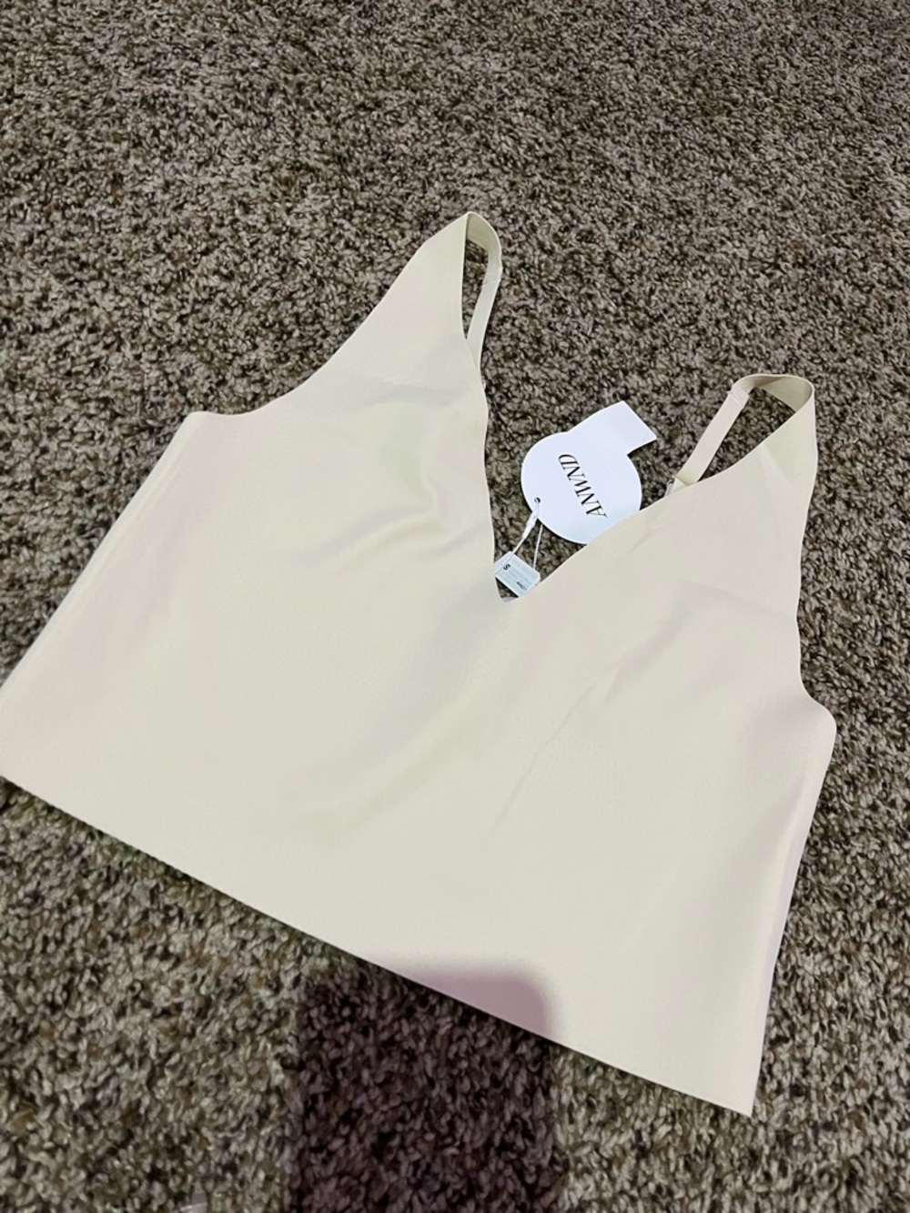 a new day Cream V-Neck Cropped Camisole